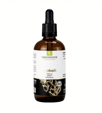 GREENDOOR Bio Jojobaöl | Kaltgepresst | 100 % rein | Für Gesicht, Haare & Körper | 100 ml