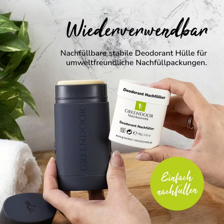 Preview: •	Nachfüllbares Deodorant mit Systemhülse