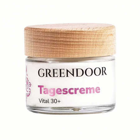 •	Tagescreme 30+ mit Bio-Jojobaöl
