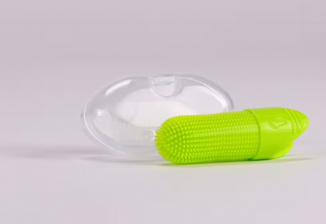 Preview: GREENDOOR Fingerling Zahnpflege Hund mit Box | Silikon Fingerzahnbürste