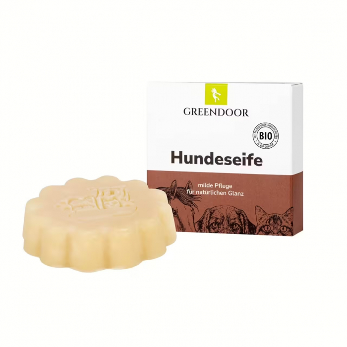 GREENDOOR Hundeseife für glänzendes Fell | Naturseife für Hunde | 80 g