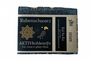 Rabenschwarz Aktivkohleseife (75 g) – Tiefenreinigung mit Bambus-Aktivkohle - KalSaKa
